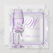 Invitation Élégante Lavande de Mariage Purple Lilac Champagne (Devant)