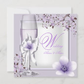 Invitation Élégante Lavande de mariage violet Lilac 6 (Devant)