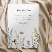 Invitation Élégante Lavande et Fleur sauvage fleurie