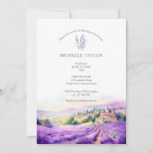 Invitation Élégante Lavande Fleur sauvage violet violet Flora (Devant)