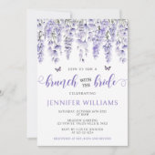 Invitation Elégante lavande fleurie brunch douche (Devant)