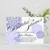 Invitation Élégante Lavande Floral Burst Script Fête des mari (Debout devant)