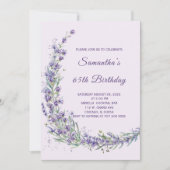 Invitation Élégante Lavande Florale 65e anniversaire (Devant)
