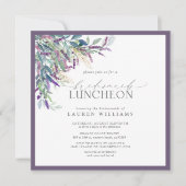 Invitation Élégante Lavande Florale Aquarelle Bridal Déjeuner (Devant)