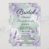 Invitation Élégante Lavande Florale Douche nuptiale Invitatio (Devant / Derrière)