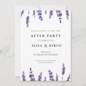 Invitation Elégante lavande florale mariage après la fête (Devant)