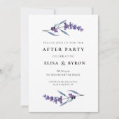 Invitation Elégante lavande florale mariage après la fête (Devant)