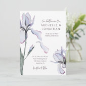Invitation Élégante Lavande Iris Floral Mariage chrétien (Debout devant)