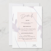 Invitation Élégante Lavande & Peach All In One Mariage (Dos)