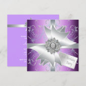 Invitation Élégante Lavande Purple 15e fête d'anniversaire (Devant / Derrière)