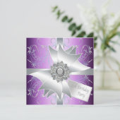 Invitation Élégante Lavande Purple 15e fête d'anniversaire (Debout devant)