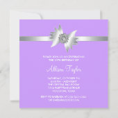Invitation Élégante Lavande Purple 15e fête d'anniversaire (Dos)