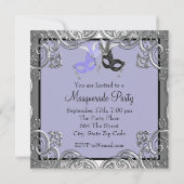 Invitation Élégante Lavande Purple Masque Party (Dos)