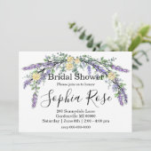 Invitation Elégante lavande rose jaune Douche nuptiale (Debout devant)