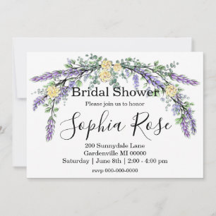 Invitation Elégante lavande rose jaune Douche nuptiale