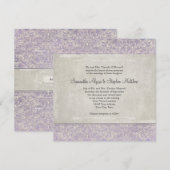Invitation Elégante Lavande Vintage Lace Aquarelle (Devant / Derrière)