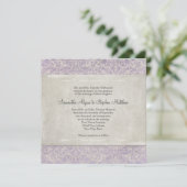 Invitation Elégante Lavande Vintage Lace Aquarelle (Debout devant)