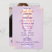 Invitation Élégante Lavande violette Bubbly Mariage champagne (Devant / Derrière)