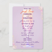 Invitation Élégante Lavande violette Bubbly Mariage champagne (Devant)