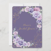 Invitation Élégante Lavande violette Rose Fête des mariées (Dos)