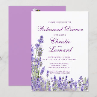 Invitation Élégante Lavandre violet Mariage de la répétition
