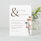 Invitation Élégante lettre Fleur sauvage du printemps Mariage (Debout devant)