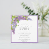 Invitation Elégante Lilac Aquarelle Fête des mariées florale (Debout devant)