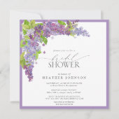 Invitation Elégante Lilac Aquarelle Fête des mariées florale (Devant)