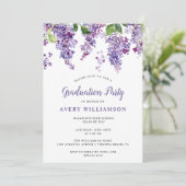 Invitation Élégante Lilac Floral Graduation Party (Debout devant)