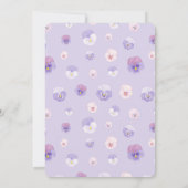 Invitation Elégante Lilac Pansies Fête des mariées Brunch Par (Dos)