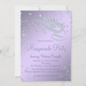 Invitation Elégante Lilac Purple Paris Masquerade Party (Dos)
