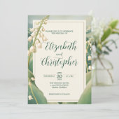 Invitation Elégante Lily de la Vallée Florale Mariage (Debout devant)