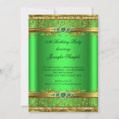 Invitation Elégante Lime Green Gold Damask Diamond Anniversai (Devant)