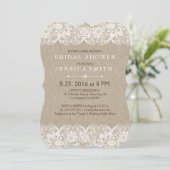 Invitation Elégante Linge Beige Blanc Vintage dentelle fille (Debout devant)