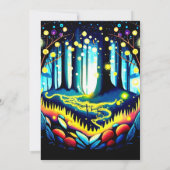 Invitation Élégante luciole des forêts forestières Anniversai (Dos)