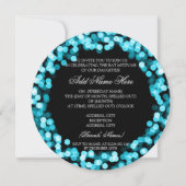 Invitation Élégante lumière turquoise Bat mitzvah (Devant)