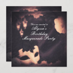 Invitation Elégante Lumineuse Vintage Masquerade Peint Invita