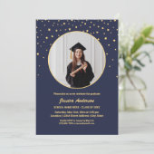 Invitation Élégante Lune et étoiles Diplômé en Photo (Debout devant)