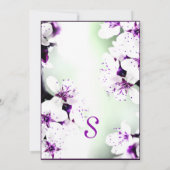 Invitation Élégante Lys violets et blancs sur Vert doux (Dos)