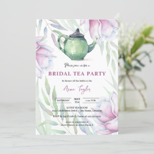 Invitation Élégante Magnolia Floral Bridal Tea Party