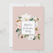 Invitation Élégante Magnolia White and Blush Graduation Party (Dos)