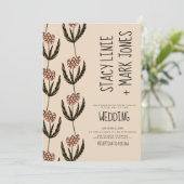 Invitation Elégante main florale tirée Mariage de script fant (Debout devant)