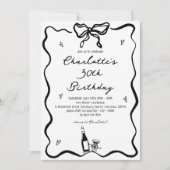 Invitation Elégante main tirée 30e anniversaire (Devant)