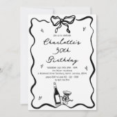 Invitation Elégante main tirée 30e anniversaire (Devant)