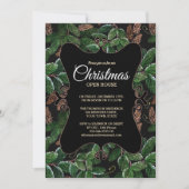 Invitation Élégante Maison À feuillage persistant de Noël (Devant)