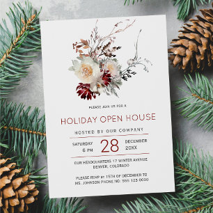 Invitation Elégante maison de vacances fleurie d'hiver simple