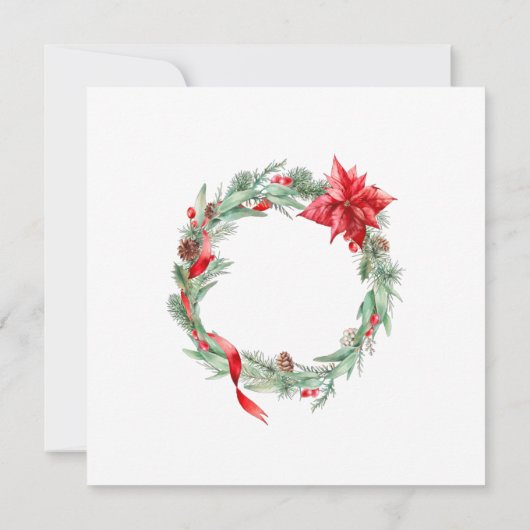 Invitation Elégante Maison ouverte de Noël Poinsettia (Dos)
