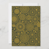 Invitation Élégante Mandala Diyas Green Gold Diwali Party (Dos)