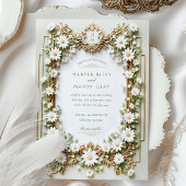 Invitation Elégante marguerite avec Mariage Faux Gold Détails