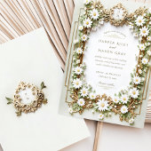 Invitation Elégante marguerite avec Mariage Faux Gold Détails